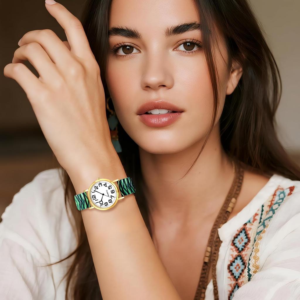 Roztomilé Univerzální Velikosti Stylové Analogové Nerezové Voděodolné Křemenné Módní Doplněk Perfektní Dárek pro a Den Dámské Hodinky v Bohemském Stylu, Vše