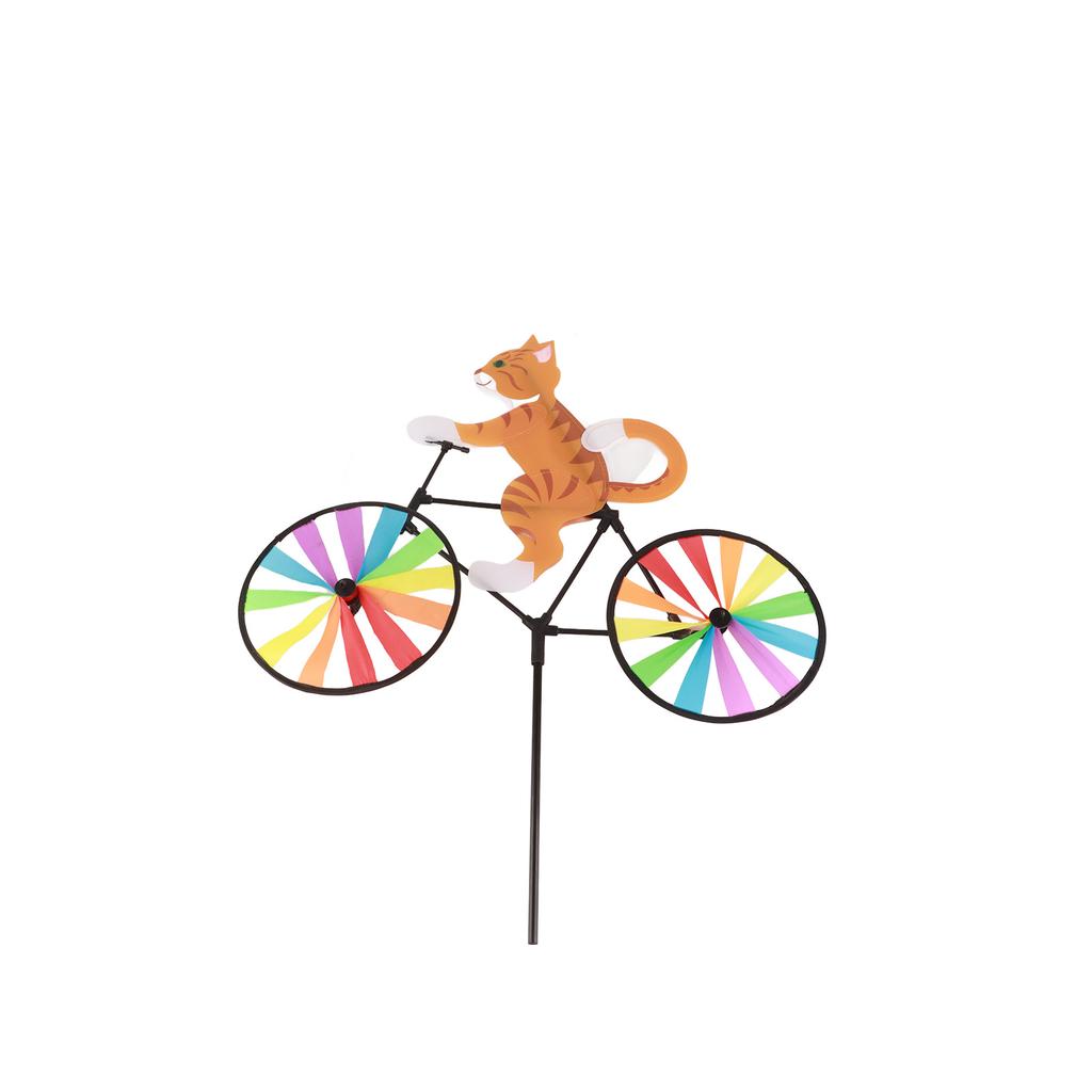 Gelbe Katze Fahrrad Windmühle Windspiel Tier Windspiel Ornamente