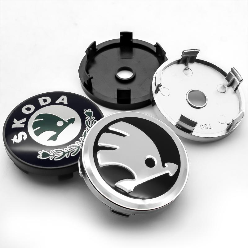 NADH5 4/8PCS 56 60mm Car Styling Wheel Center Hub Caps Rim Cover Badge Emblem Sticker For Skoda Rapid Octavia A5 RS Kodiaq Fabia A7