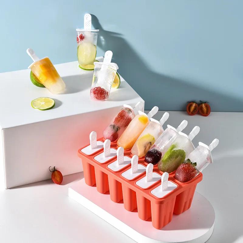 Ice Cream Molds Frozen Ice Cubes Mold Popsicle Maker Homemade Freezer Lolly Mould with Free Sticks Kitchen Popsicle Stick Mold