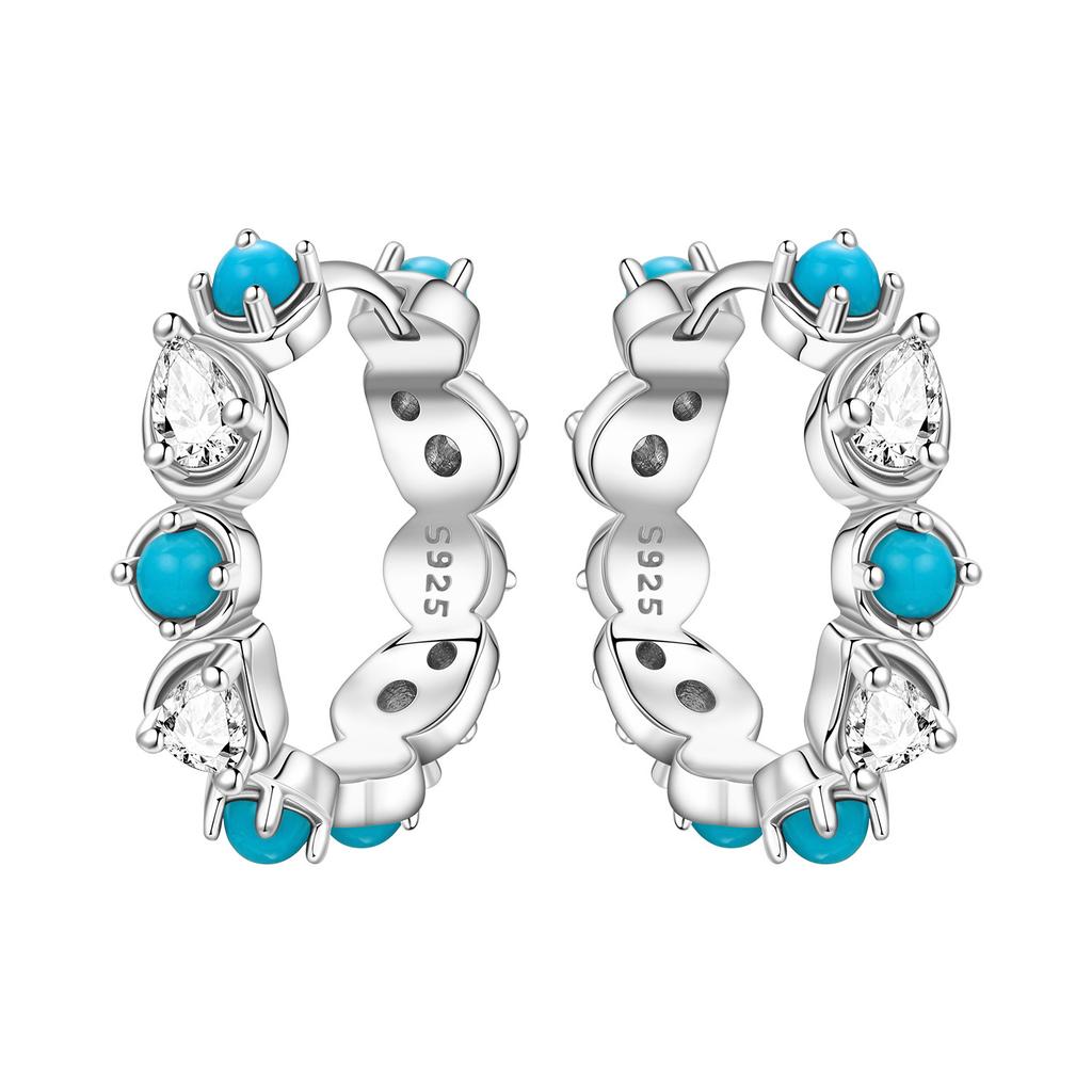 Orstarry S925 Sterling Silver Color Zircon Minimalist Design Earrings Hoop Earrings for Women Jewelry Original Party Trendy Gift