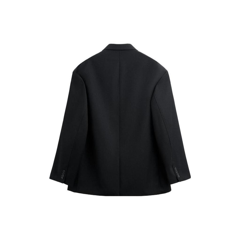 Zara X Maison Special Loose Fit Solid Double Breasted Blazer Men blazers Black 09621630800-33