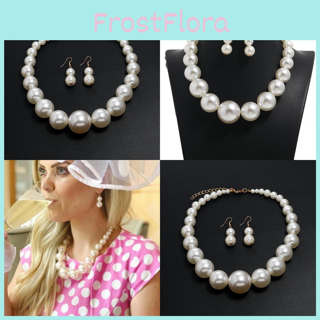Fashion Necklace Pearl For Women With Multilayer Water Chain Geometric Pendant