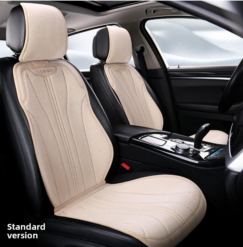 High Quality Suede Universal All Seasons Car Seat Cover Perforated Breathable Anti-Slip Luxury Car Suede Seat Cover With Pillow