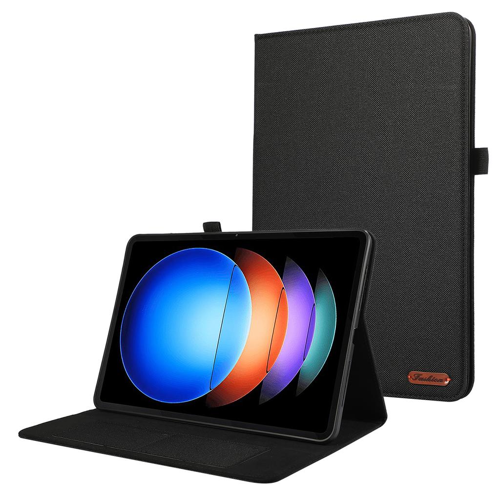 For Xiaomi Pad 6S Pro 12.4 Case Cloth Texture Leather Tablet Stand Cover with Card Holder
