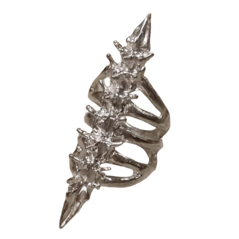 Готические Кольца-Скелеты Уникальный Дизайн с Шипами и Позвонками Сплав Пальцевые Украшения Подходят для Мужчин и Женщин Модный Аксессуар 1