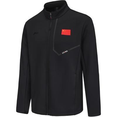Li Ning Wygodna Codzienna Prosta Oddychająca Zamek Stój Wszechstronna Kurtka Męskie Kurtki Czarna AWDUH97-1