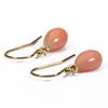 Pink Garnet Coral Earrings with Undyed Hooks, Gold-filled,