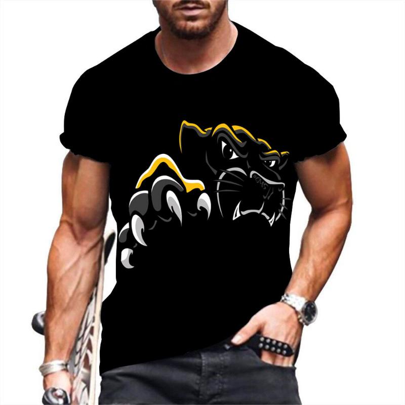 Fashion Men's Crew Neck Short Sleeve 3D Casual Color Printing Casual Short Sleeve Crew Neck T-Shirt