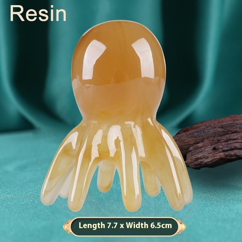 4-in-1 Scalp Massage Comb Meridian Resin Head Massager Unblocking Face Nose Massage Tool for Relaxation And Acupressure