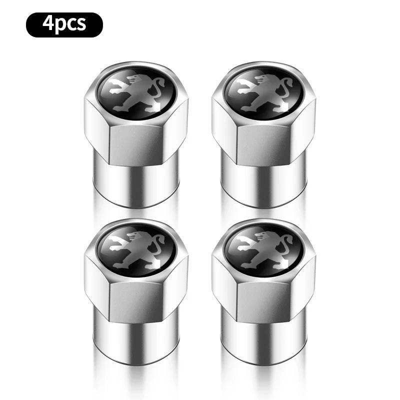 4pcs Aluminum Anti-theft Hexagonal Tire Valve Cap Accessories For Peugeot 206 208 306 307 308 508 106 107 108 2008 3008 5008 207