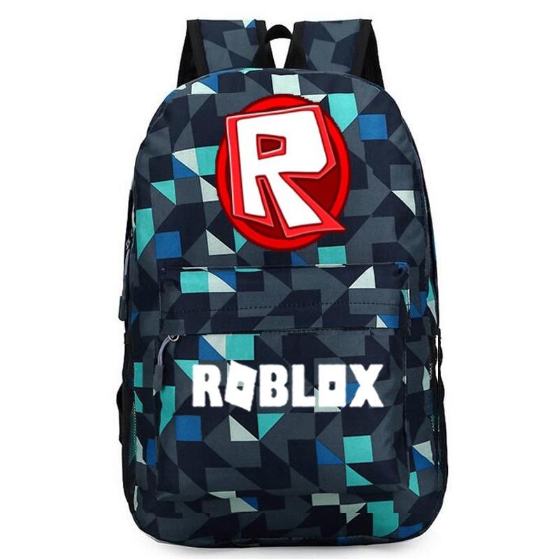 Stylish Roblox Backpack For Kids Featuring A Vibrant Cartoon Pattern And Large Capacity