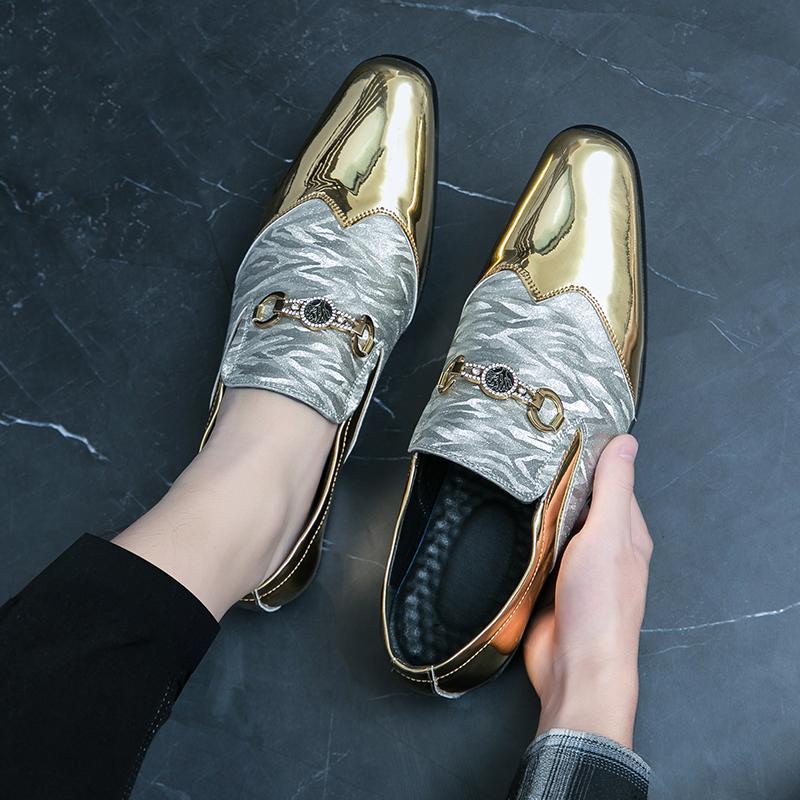 Fashion New Trend Fashion Shoes Mens Charm Pointed Mirror Leather Shoes Male Dress Wedding Prom Homecoming loafers Footwear Party Flats