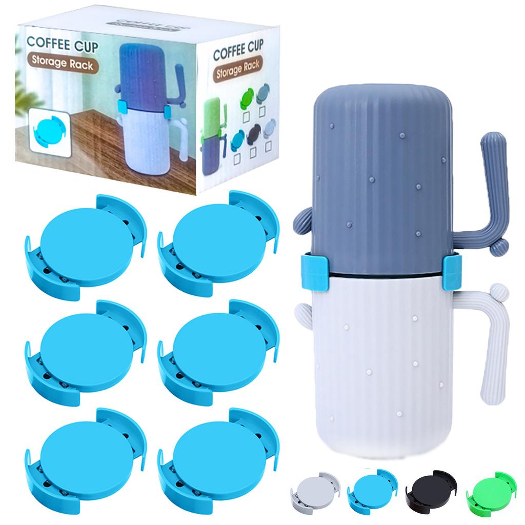 Organizery na kubki do kawy – 6 szt., rozszerzalne i układane w stosy, do kubków, filiżanek do herbaty, szaf i szafek – rozwiązanie do przechowywania oszczędzające miejsce