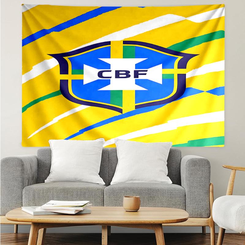 Brazilian Football Federation Printed Printed Tapestry, for Bedroom,Livingroom, Dormitory, Large Wall Decor, Fabric Decor Fan Birthday Gifts