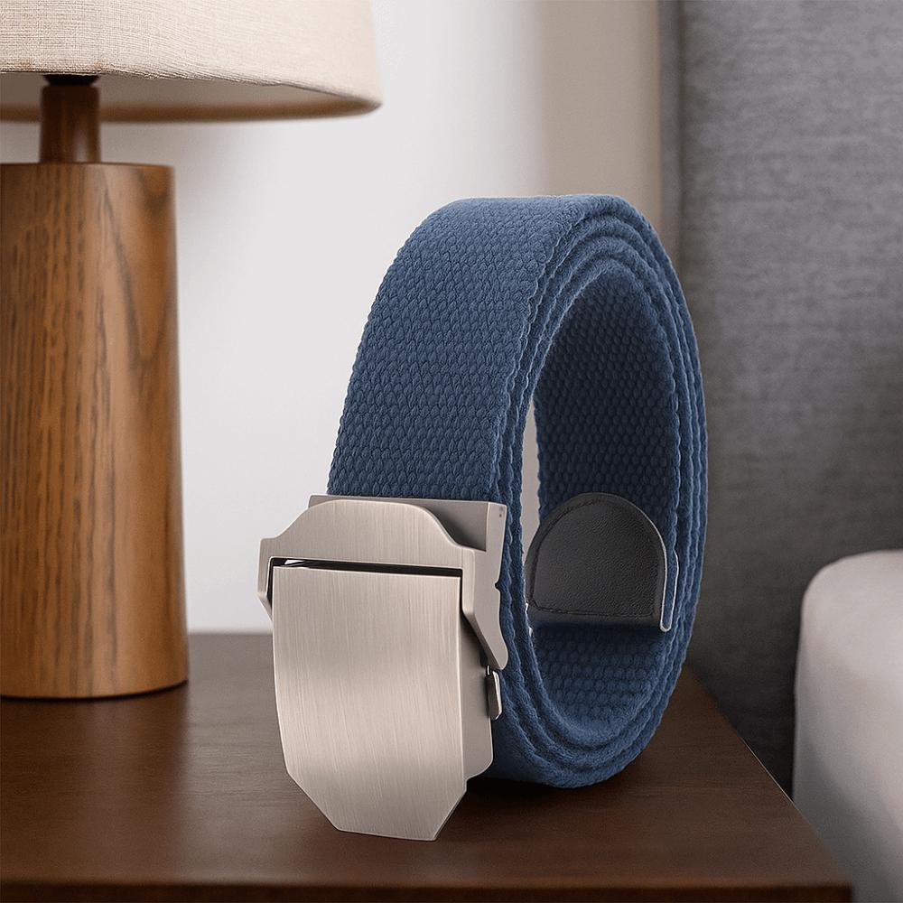 Zinc Zinc Alloy Canvas Waistband Solid Color Sturdy Cloth Belt Fashion Men Weaving Belt  Gifts