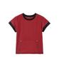 Lense Stitch Pocket Layered T-Shirt Red