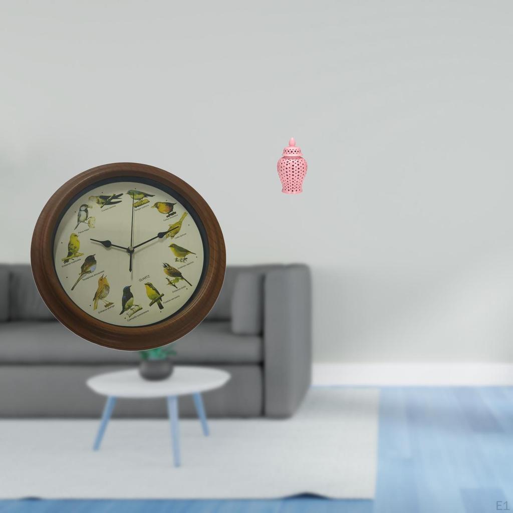 Elegant Birdsong Wall Clock And Porcelain Ginger Jar Vase for Dining Room Weddings Floral