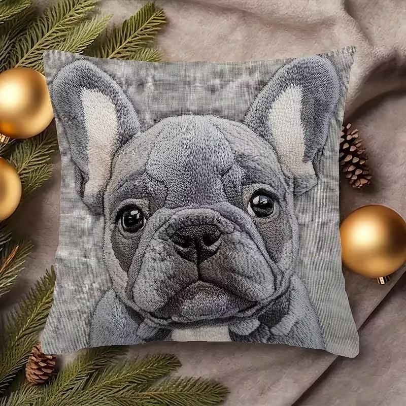 Cute Animal Print Pillowcase with Floral Elements for Sofa Cushion