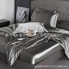 Ice Silk FourPiece Set, Mattress Type, Chiffon Solid Color Satin Simulation Silk ThreePiece Set