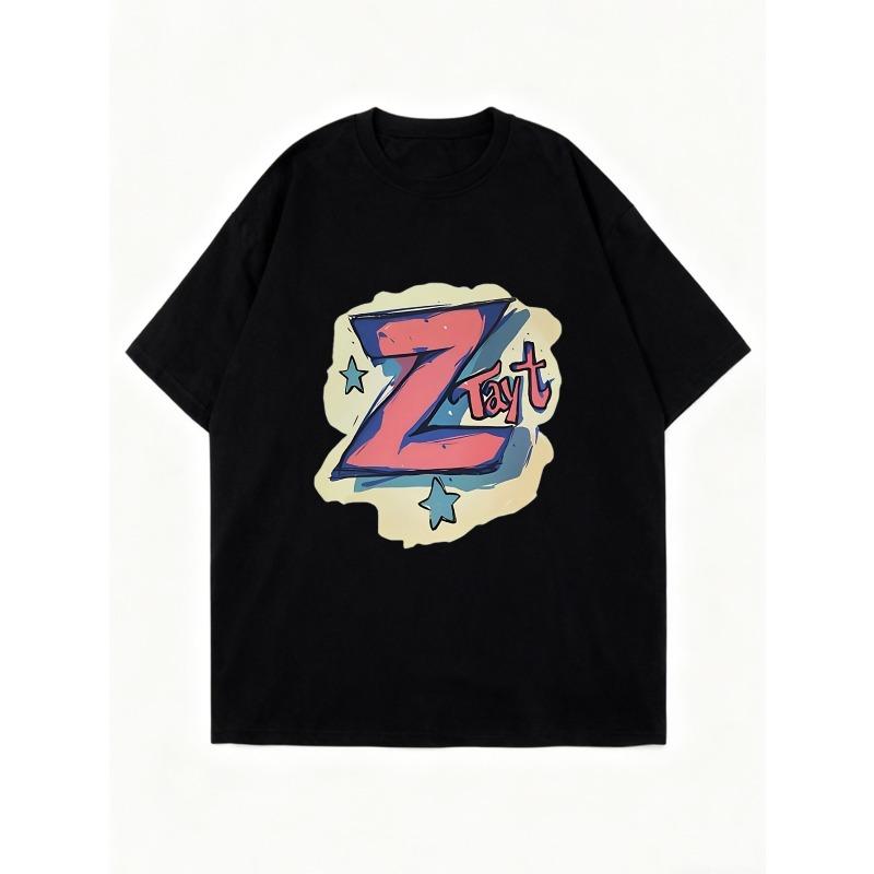 Oversized T Shirt Black Z Tayt Graphic Print Casual Streetwear Top For Women And Men