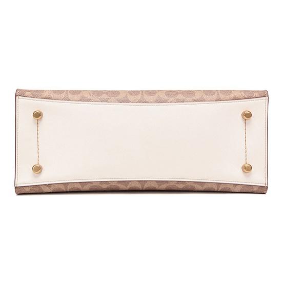 Coach Charlie Carryall 35 Signature Canvas Khaki Pink Brown 31210-B4HA