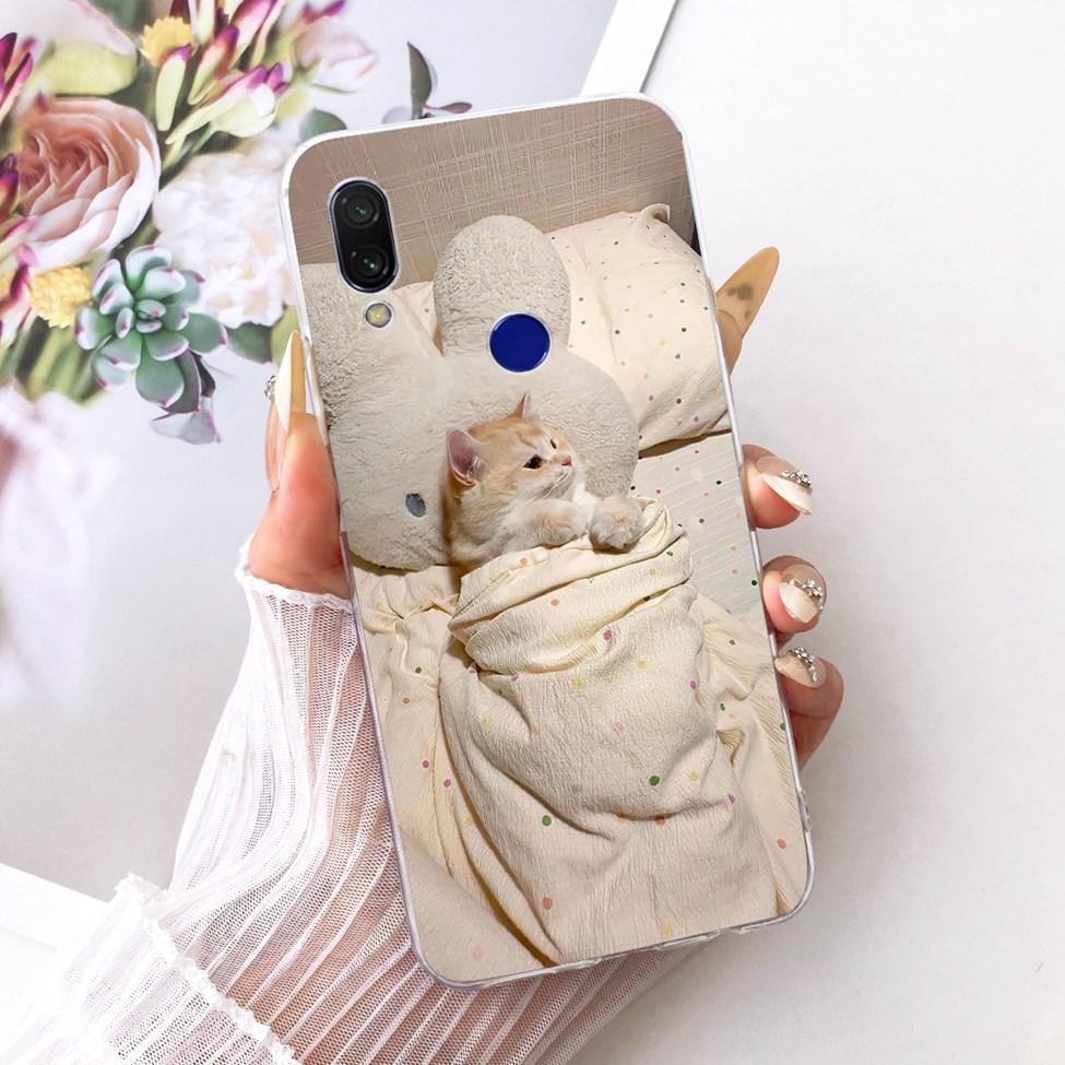 Case For Redmi 7 Cover Transparent Cute Cat Fashion Butterfly Funny Painted Casing M1810F6LI M1810F6LH M1810F6LG