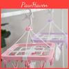 Portable Plastic Baby Clothes Drying Rack With Multiple Clips Ideal For Socks And Underwear