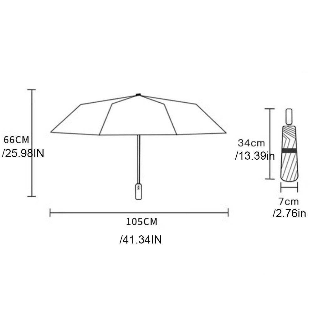Gradient Color Rain Umbrella Double Keel Vinyl Folding Umbrella Durable Automatic Umbrella  Travel