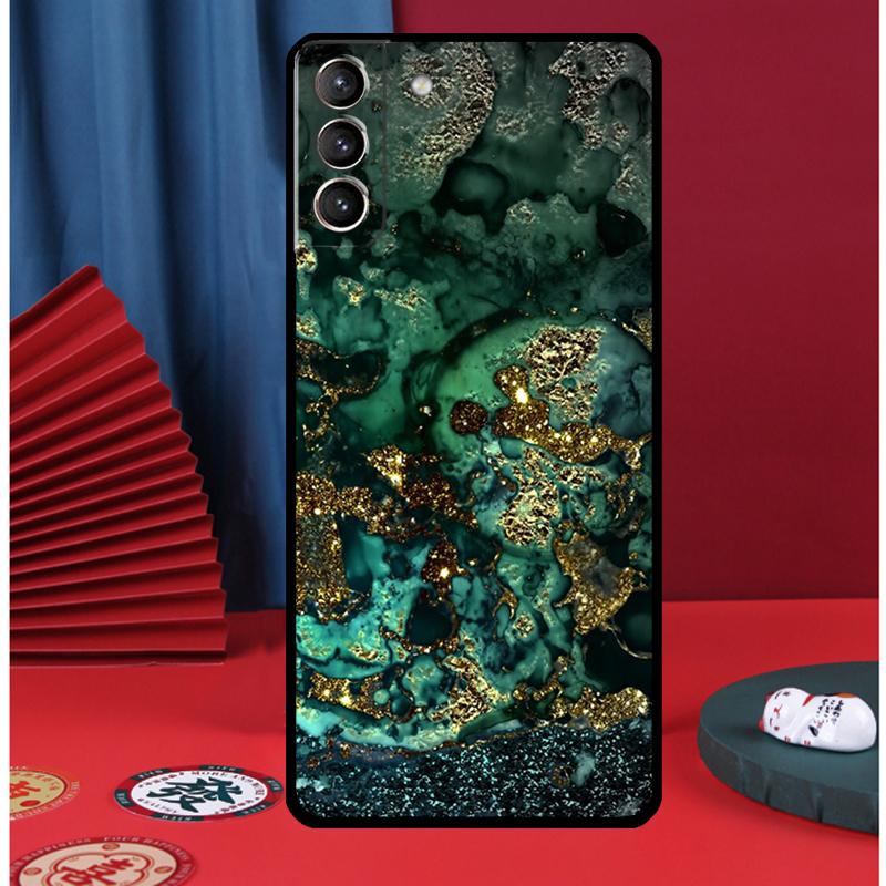 Agate Gem Crystals Marble Pattern Phone Case For Samsung Galaxy S25 Ultra S9 S10 S20 S21 FE S22 S23 Plus S24 Ultra Back Cover