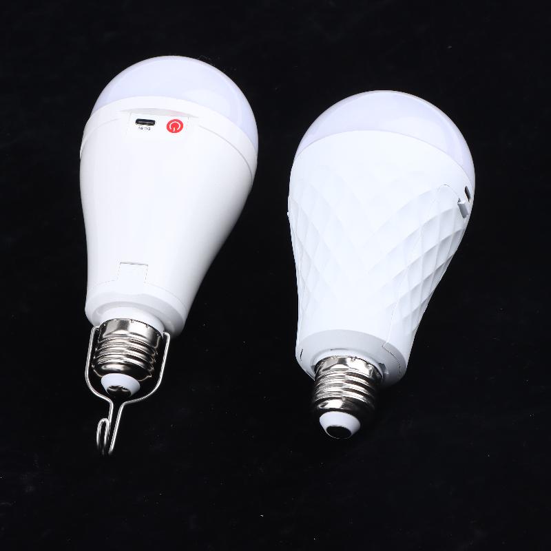 1 Set 15/20W Battery Powered E27 Led Light Bulbs With Hook For Emergency Light Usb Rechargeable Light Bulb