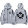 Pentagram Printed Zipper Hoodie Autumn Winter Women Casual Vintage Oversize Fashion Long Sleeve Fleece Sweatshirts