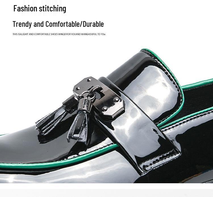 Men's Comfortable Height Increasing Tassel Loafers - Casual Brogue Slip-on Leather Shoes