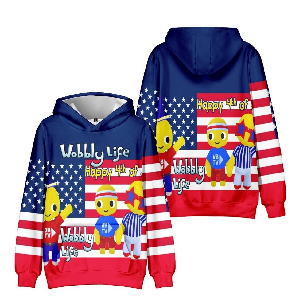 21 Kolorów Jesienna Moda Wobbly Life Kreskówkowy Nadruk Bluzy Casual Długi Rękaw Unisex Pulowery Streetwear Śmieszne Ubrania