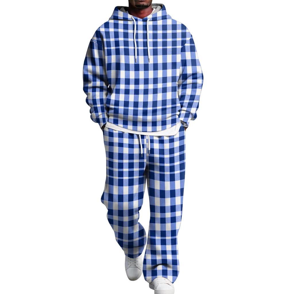 Completo con Felpa e Pantaloni da Tuta da Uomo con Vita Elastica, Outfit Casual Due Pezzi