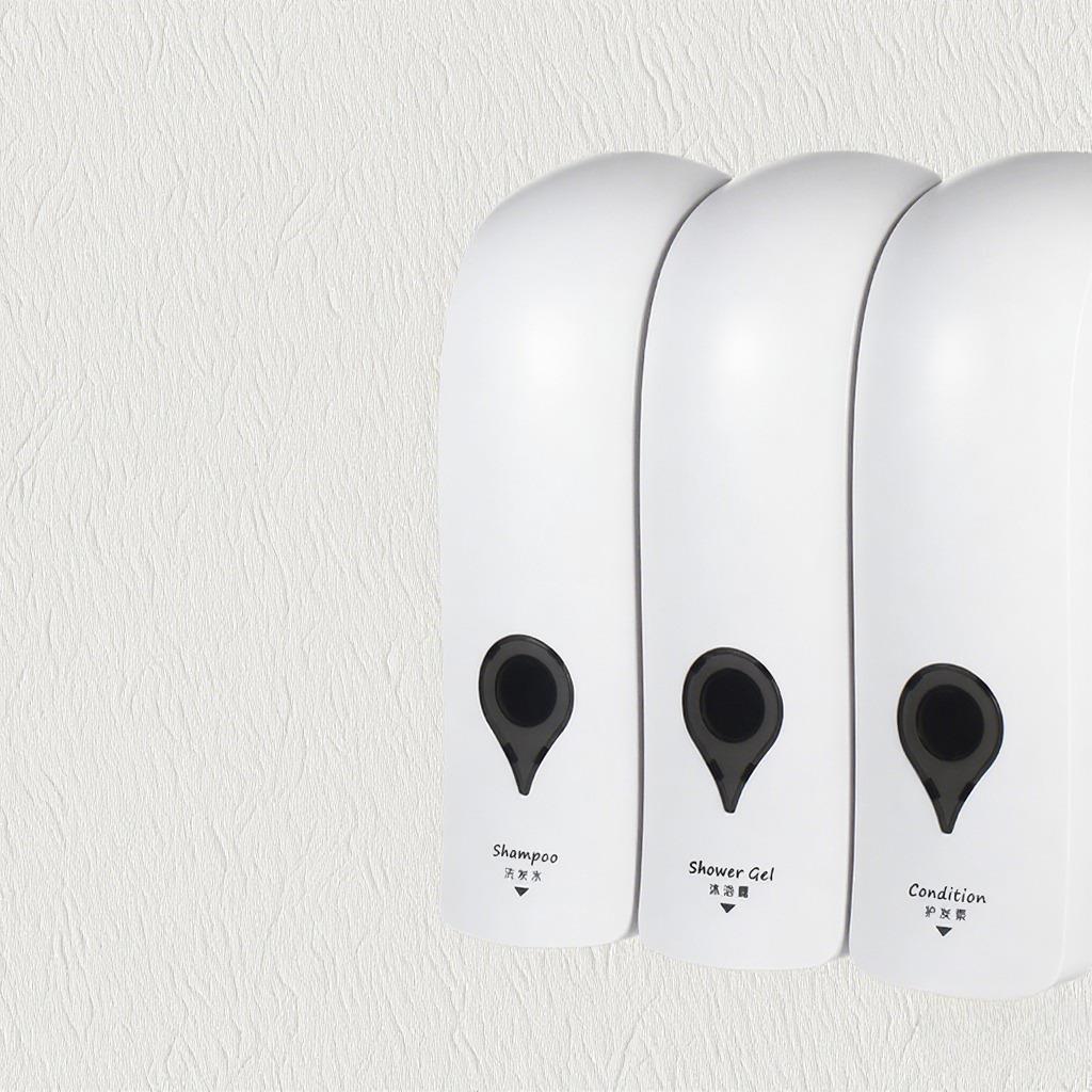 Manual Soap Dispenser 3 Chamber x 300ml/ 10.2oz Wall Mounted Liquid Shampoo Box Shower Gel Hand Soap Dispensers for Kitchen Bathroom Home Hotel