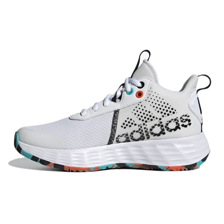 Adidas Own The Game 2.0 Durable Non-Slip Mid-Top Basketball Shoes Kids Sneakers White Black H01556