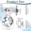 Round Recessed Pocket Door Lock Steel Pull with Double Sided Turn Handle for Interior Sliding Door and Passage Door Installation Projects