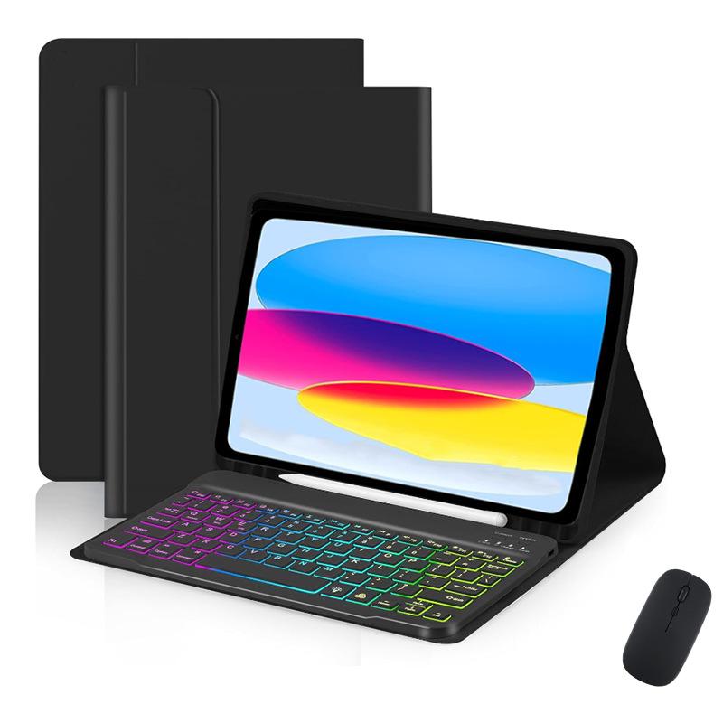 Colorful Backlit Keyboard Case for iPad 11th Gen - A16 Detachable Keyboard with Pen Holder