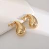 Vintage Metal Light Drop Water Shaped Ear Clip No Ear Holes Simple Smooth Female Earrings No Ear Hole Jewelry