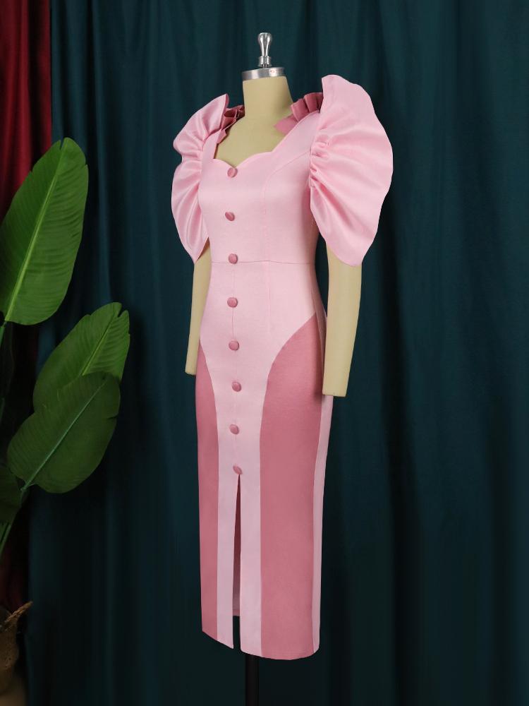 AOMEI вечерние сексуальные розовые платья женские высокие разрезы с короткими — фото 5