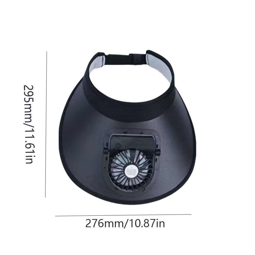 USB Rechargeable Cooling Fan Hat Breathable Large Brim Empty Top Sunscreen Cap Portable Anti UV Protection Women Sun Hat
