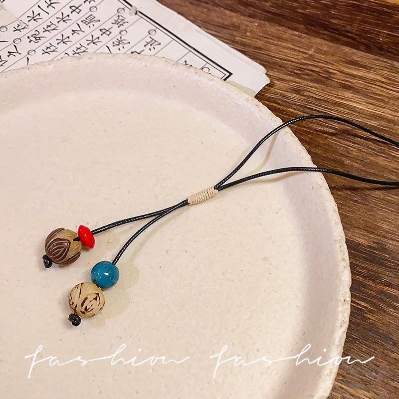 Colier Etnic Stil Ghioc de Stejar: Accesoriu de îmbrăcăminte unisex din bumbac și in țesut manual