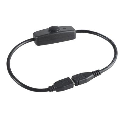 Short Small USB Charging Cable with Button Power Control For Led Light Phones Tablets Charging Only