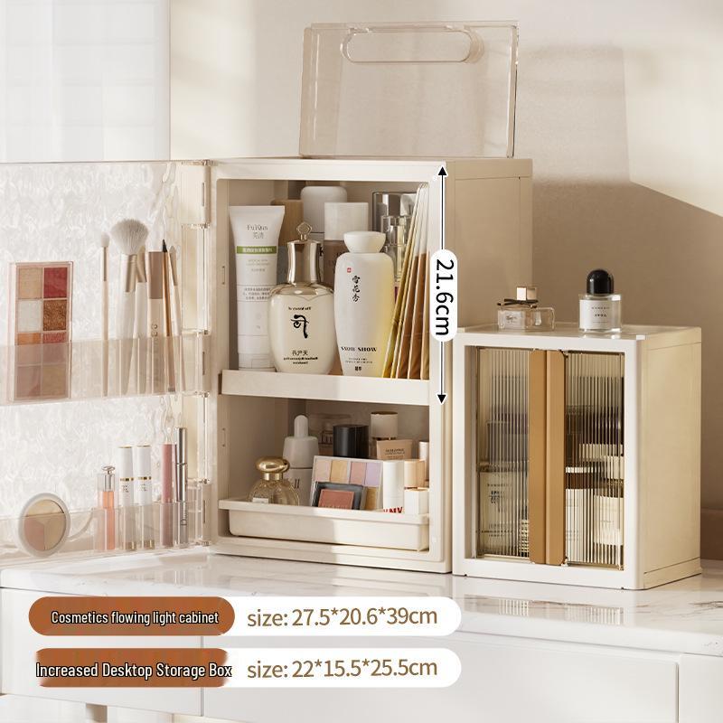 Elegant Folding Desktop Storage: Plastic Lipstick & Cosmetics Organizer