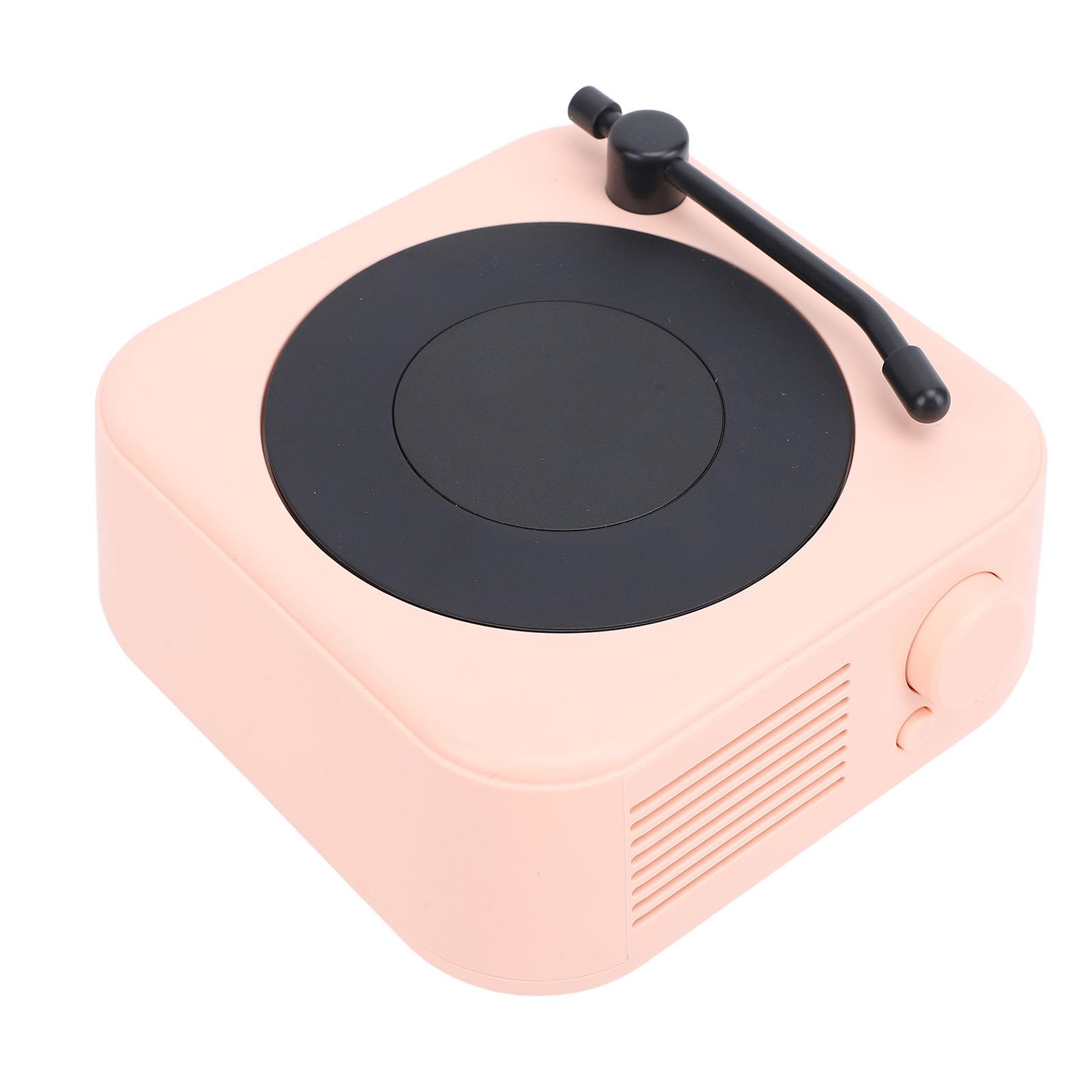 

Ретро динамик винтажный портативный перезаряжаемый проигрыватель пластинок стиль TYPE C зарядка черноватый розовый