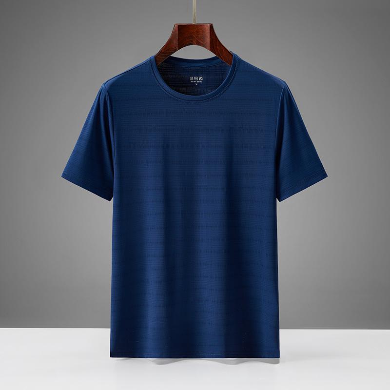 (L-5XL)Quick Dry Sports T-Shirt Men Summer New Fitness Tops Ice Silk Mesh Breathable Gym Running Hiking Short-Sleeved Tee Shirt