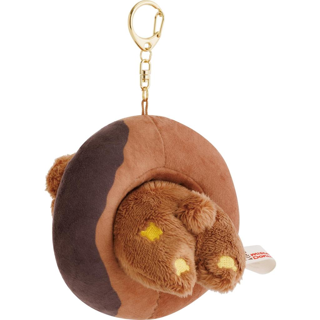 San-X Rilakkuma "Rilakkuma x Mister Donut" Hanging Plush Toy, Chairoikoguma (Chocolate Fashion), MV27001, H110 x W100 x D110mm