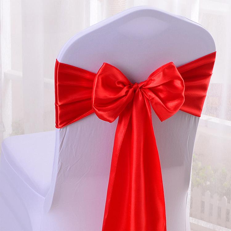 10pcs Wedding Decoration Products Ribbons Ribbon Banquet Chair Covers Bows Chair Straps Banquet Party Decoration Sillas