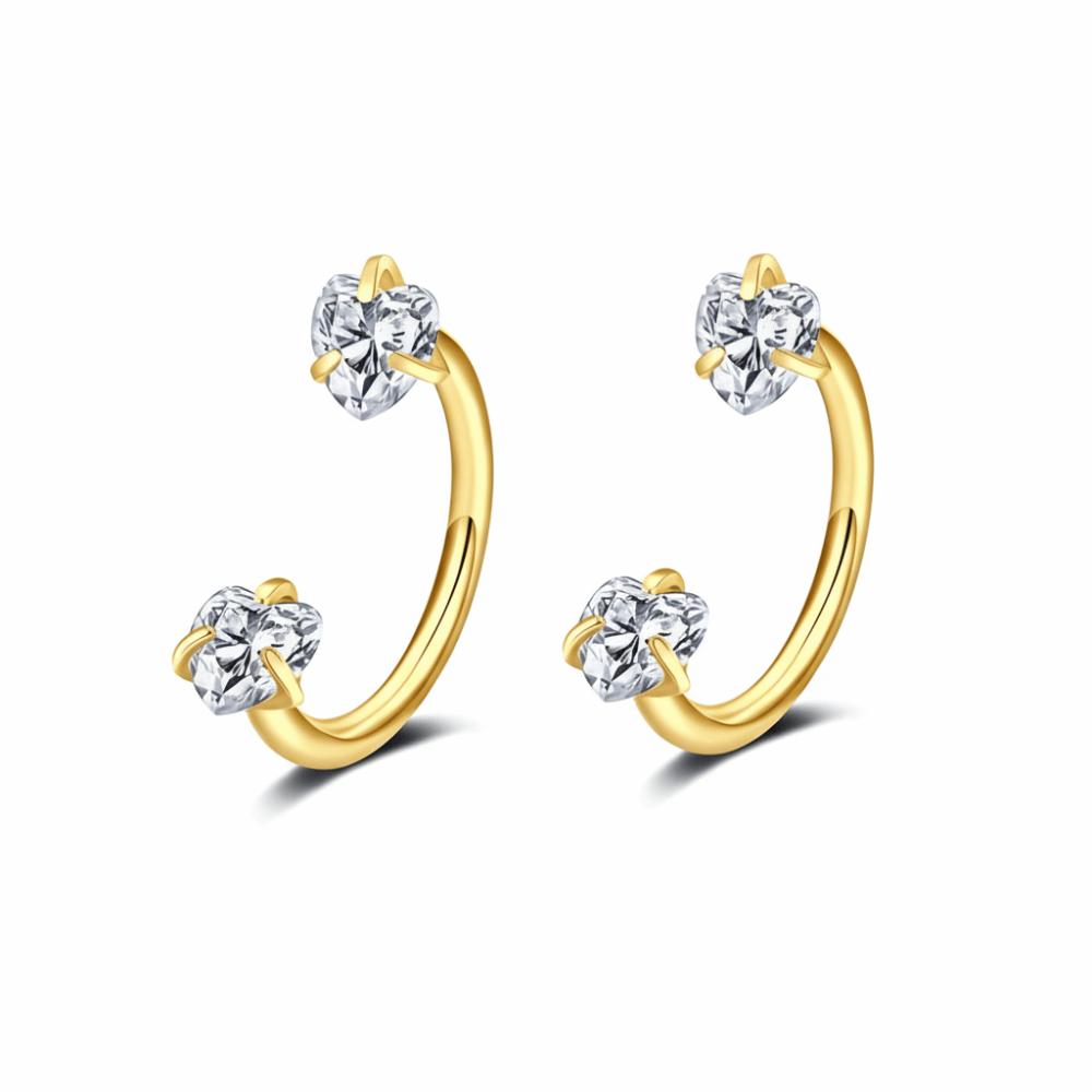 2 PCS Elegant Nose Ring Stainless Steel Daith Piercing Jewelry Cartilage Helix Earrings  Daily